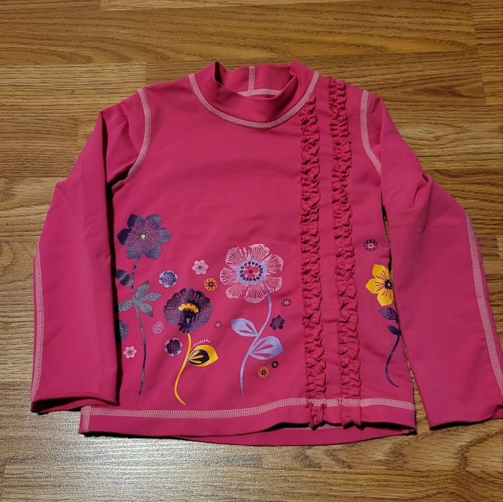REI Floral, Long Sleeve Pink,Rashguard 2T